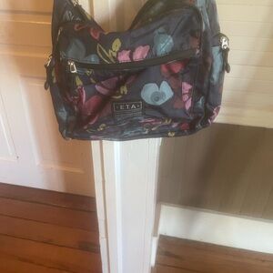 E.T.A Women's Floral Backpack - Black and Pink